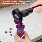 Palksky Coffee Scoop & Funnel for Reusable K Cup Refillable Coffee Pods, 2 Tablespoon Slide Coffee Measuring Funnel Scooper,1PCS