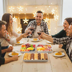 Lifewit Serving Tray for Party Supplies, Reusable Serving Platter for Catering, Snack, Fruit, Charcuterie, Appetizer, Plastic Food Trays, Hosting Essentials, BPA Free, 4 Pcs, Extra Large(16" x 12")