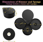 Margarita Salt Rimmer Set, 3-Tier Bar Glass Rimmer with 2 Sponges, Bartender Tool Rimmer Dish with Separate Tier for Lime Juice, Salt and Sugar, Bar Accessories for Cocktails and Bloody Mary
