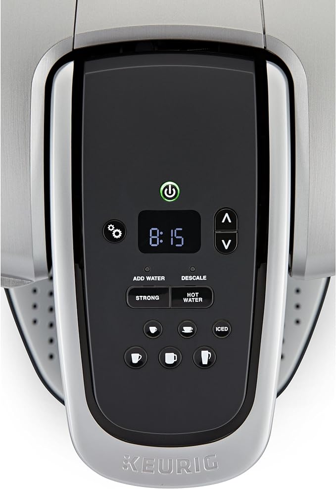 Keurig K-Elite Single Serve K-Cup Pod Coffee Maker, with Strength and Temperature Control, Iced Coffee Capability, 8 to 12oz Brew Size, Programmable, Brushed Silver