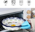 Pie Pans, 11 Inches Ceramic Quiche Pans, Round Pie Tins for Pie, Pizza, Cake, Dinner, Banquet,Oven Safe
