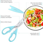 Kitchen Shears, iBayam Kitchen Scissors All Purpose Heavy Duty Meat Scissors Poultry Shears, Dishwasher Safe Food Cooking Scissor Stainless Steel Utility Scissor, 2-Pack, Light Blue, Pistachio