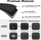 Findosom Dish Drying Mat, 17"x 32" Super Absorbent & Hide Stain Coffee Mat, Cuttable Drying Mat for Kitchen Counter, Coffee Bar Accessories, Under Dish Rack, Coffee Maker, Espresso Machine, Black-2