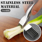 Shred Silk The Knife, 2025 Upgrade Green Onion Cutter Stainless Steel Chopped Kitchen Slicing Tool Cutter for Vegetables Onion Garlic, Multifunctional Kitchen Food Vegetable Cutter (2Pack)