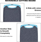 Plastic Cutting Board, 3 Pieces Dishwasher Safe Cutting Boards with Juice Grooves, Easy Grip Handle, Non-Slip, with Grinding Area for Grinding Garlic and Ginger（aqua）