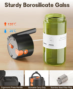 OURCABECUE Upgrade 2 in 1 Oil Sprayer for Cooking, 17oz Light-Blocking Glass Olive Oil Dispenser Bottle for Kitchen,Food-Grade Oil Mister with 8 Stickers(2PCS)