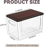 Trash Bag Dispenser, Trash Bag Holder Dispenser with Bamboo Top, Extra Large Garbage Bag Holder Dispenser Trash Bag Organizer Under Sink for Kitchen, Pantry, Laundry Room