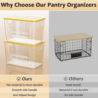 Delamu 2 Set Pantry Organizers and Storage,Trash Bag Dispenser with Bamboo Top,Stackable Trash Bag Dispenser Under Sink Organizer for 4-30 GalBags,Onion,Potato,Fruits,Amber(11-7/32"L*7" W*7-1/8"H)