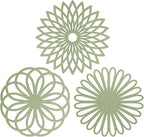 ME.FAN Silicone Trivet Mat - Kitchen Hot Pads for Pots & Dish - Insulated Teapot Trivet - Flexible, Durable, Non-Slip Large Coasters 3 Set Desert Sage