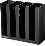 San Jamar Portion Cup and Lid Organizer Fits 2-3" Cups and Lids with Removable Dividers for Kitchen, Restaurant, and Fast Food, Plastic, 10 x 11.5 x 3.75 Inches, Black