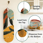 2PCS Boho Plastic Bag Holder for Kitchen Essentials, Reusable Hanging Grocery Bag Organizer, Washable Large Grocery Trash Garbage Bags Storage Dispenser Boho Kitchen Decor-06