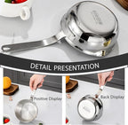 18/10stainless steel butter warmer, 13.5 fl oz(400 ml) coffee/milk warmer, mini saucepan, egg pan, chocolate melter,ideal for seafood butter warmers suitable for induction and gas stoves