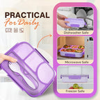 EASYFUN Bento Lunch Box Set Bento Box, 4-Compartment Lunch Containers,High Capacity Lunch Tote Bags for Work, Travel, Outdoor (Purple)