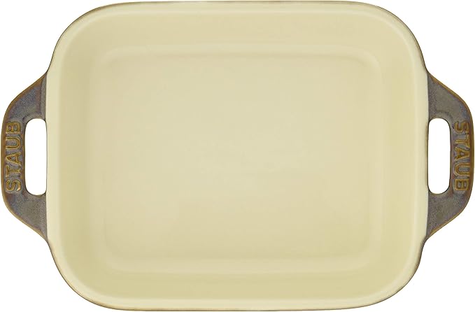 staub Dish 40511-880 Rectangular Dish, Antique Gray, 5.5 x 4.3 inches (14 x 11 cm), Ceramic Au Gratin Dish, Oven Safe and Microwave Safe