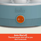 bella Electric Egg Cooker, 14 Eggs Capacity Tray, Double Stack, for Poached, Scrambled, Hard, Medium & Soft Boiled Eggs, Omelets and Steamed Dumplings, Auto Shutoff, 360 Watt, Oatmilk
