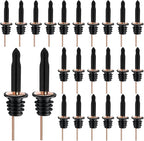 Pafusen 24 Pack Liquor Bottle Pourers, Liquor Pour Spout for Liquor Bottles, Stainless Steel Olive oil Dispenser Spout, Alcohol Pourer Dust Caps Long Covers, Rose Gold