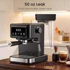 Espresso Machine 15 Bar Compact Electric Coffee Maker with Milk Frother for Latte & Cappuccino, Expresso Coffee Machines, Removable Water Tank, Ideal for Home and Office Use - Cafetera Espresso