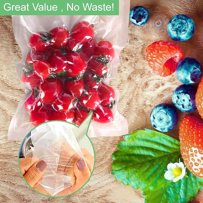O2frepak 4Pack (Total 200Feet) 11x50 Rolls Vacuum Sealer Bags Rolls with BPA Free,Heavy Duty Vacuum Sealer Storage Bags Rolls,Cut to Size Roll,Great for Sous Vide