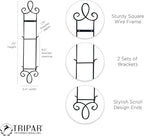 TRIPAR Augusta Narrow Vertical Plate Rack, Black Display (2 Tiers) - Lightweight & Durable - Contains 2 Non-Adjustable Brackets - Elegantly Display Plates, Tiles, Artwork, & More