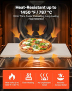 VEVOR Pizza Stone, 20 x 14 x 0.6 in Rectangular Cordierite Pizza Stone, 1450℉ Heat-Resistant Cook Stone, Extra Large Baking-Stone with Metal Peel, Scraper, for Kitchen Bake Oven, BBQ Grill