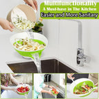 Collapsible Colander - Small Strainer Basket, Side-Drain Design, Dishwasher Safe Food Strainer for Pasta, Fruits, Vegetables