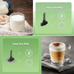Milk Frother, Maestri House Variable Temp and Froth Thickness Milk Frother and Steamer, 14.1OZ/400ML Smart Touch Control Foam Maker, Memory Function for Latte, Warm Milk