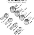 DOTINGHUX 8 Pcs Stainless Steel Measuring Cups Set, Kitchen Measuring Cup for Cooking and Baking