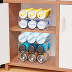 Yieach Large Stanley Cup Holder With Handle Groove,Stackable Tumbler and Water Bottle Organizer for Kitchen Cabinets,2 Tier Waterbottle and Cup Storage Organizer for 40 OZ Yeti,Owala,Yeti Storage