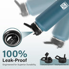 DYSANKY Insulated Water Bottle | Thickened Stainless Steel Vacuum Metal | Portable Sports Water Jug for Gym and Hiking with Straw, Carrier Bag, Handle Strap | BPA-Free 32 oz