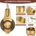 Wildone Copper Plated Measuring Cups & Spoons Set of 21 - Includes 7 Stainless Steel Nesting Measuring Cups, 8 Measuring Spoons, 1 Leveler & 5 Mini Measuring Spoons, Ideal for Dry & Liquid Ingredients
