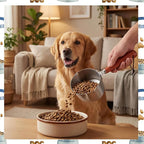 2 Cup Dog Food Scoop 304 Stainless Steel Dog Food Measuring Cups Metal Pet Scooper with Inner Precision Scale Measurement for Dogs, Cats, Birds & Rabbits