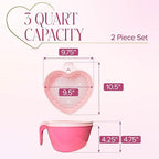 Paris Hilton Heart Bowl & Colander Set, Nesting 2-Piece Design with 3-Quart Capacity, Dishwasher Safe, Made without BPA, Pink