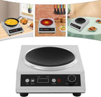 1800W Electric Wok Used For Home And Commercial,Induction Wok With Concave Surface Stainless Steel Strong Power Dual Control Mode 10 Power And Temp 24H Timer Induction Cooktop For Cooking