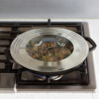 Universal Pans Pots Lid Cover Fit All 8.25 Inch to 12 Inch Pots/Pans/Woks Stainless Steel and Glass Lid with Heat Resistant Knob, Gray