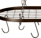 20 Inch Pots and Pans Organizer Hanging Rack Pot and Pan Organizer with 20 S Hooks for Home, Restaurant, Kitchen Cookware, Utensils, Books, Household(Bronze)