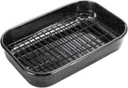 Roasting Pan with Rack, 16 x 11 Inch Rectangular Roasting Pan, 20lb Turkey Roaster Pot, Large Oven Roaster Tray for Baking Turkey by JY COOKMENT