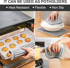 9"x12" Large Silicone Trivets for Hot Pots and Pans, Hot Dishes, 2 Heat Resistant Non Slip Mats for Countertop Table, Silicone Pot Holders Hot Pads for Kitchen, Food Grade & BPA Free, Gray