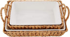Mud Pie Hyacinth Basket Set, small baker 7" x 11" | large baker 13" x 18 1/2"