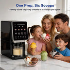 H-Duka 10-in-1 Ice Cream Maker Machine, 800W Frozen Treat Maker for Silky Gelato, Sorbet&Slushies, One-Touch Mix-In & Re-Spin for Creamy Texture, Keto & Vegan, Includes 3 Pints & Recipe Guide, Black