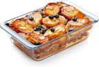NUTRIUPS 1.4QT Rectangular Deep Glass Baking Dish, Glass Baking Pan for Oven, Clear Bakeware Deep Casserole Dish(1.4QT)