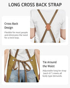 Syntus Apron for Men Women, Adjustable Cooking Kitchen Chef Aprons with 2 Pockets, Cotton/Polycotton/Polyester