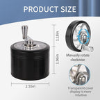 2.5 inch Spice Grinder for Kitchen Seasoning 2.5 inch Aluminum with Handle(Black)