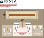 FEXIA Boho Table Runner 72 Inches Long Thanksgiving Decor Macrame Table Runner Farmhouse Style with Tassels for Party Bohemian Rustic Wedding Bridal Shower Dining Decor Middle Brown (12x72 Inches)