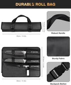 MOSFiATA 6pcs knife set，Japanese Stainless Steel Knife Sets for Kitchen with Oxford cloth storage bag Dishwasher Safe, For Outdoor