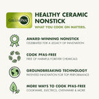GreenPan Valencia Pro Ceramic Nonstick 9.5" Crepe Pan, Hard Anodized PFAS-Free, Induction Ready, Compatible on All Cooktops, Dishwasher Safe, Oven Safe to 600F, Gray