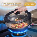 Ydeapi Universal Lid for Pots, Pans and Skillets, Pot Lid With Heat Resistant Silicone Rim and Tempered Glass,Fits 6.5", 7", 8" Diameter Pots and Pans