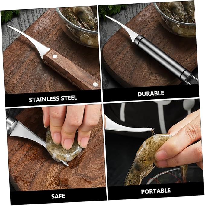 2pcs Shrimp Opener Kitchen Gadgets Tool Prawn Peeler Utensil Stainless Steel