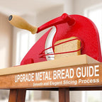 Upgrade Manual Bread Slicer for Homemade Sourdough Bread, Adjustable Thickness with Stainless Steel Serrated Blade, Even Slicing Guide, Non-Slip Suction Cups – Ideal for Home Kitchens and Bakeries