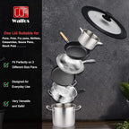 Universal Lid for Pots, Pans and Skillets - Tempered Glass with Heat Resistant Silicone Rim, Fits 8", 9" and 9.5" Diameter Cookware