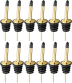 Pafusen 12 Pack Liquor Bottle Pourers, Liquor Pour Spout for Liquor Bottles, Stainless Steel Olive oil Dispenser Spout, Alcohol Pourer Spouts Dust Caps Covers, Gold